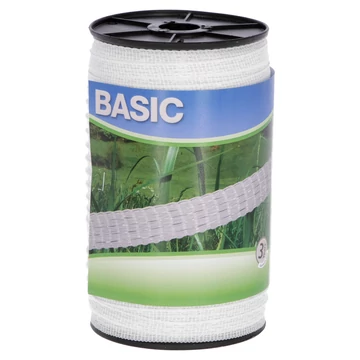 KERBL BASIC Classe szalag, fehér, 200 m, 10 mm