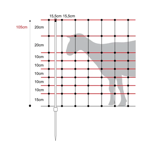 Juhháló HORINEZT 105cm/50m 1 tüskés